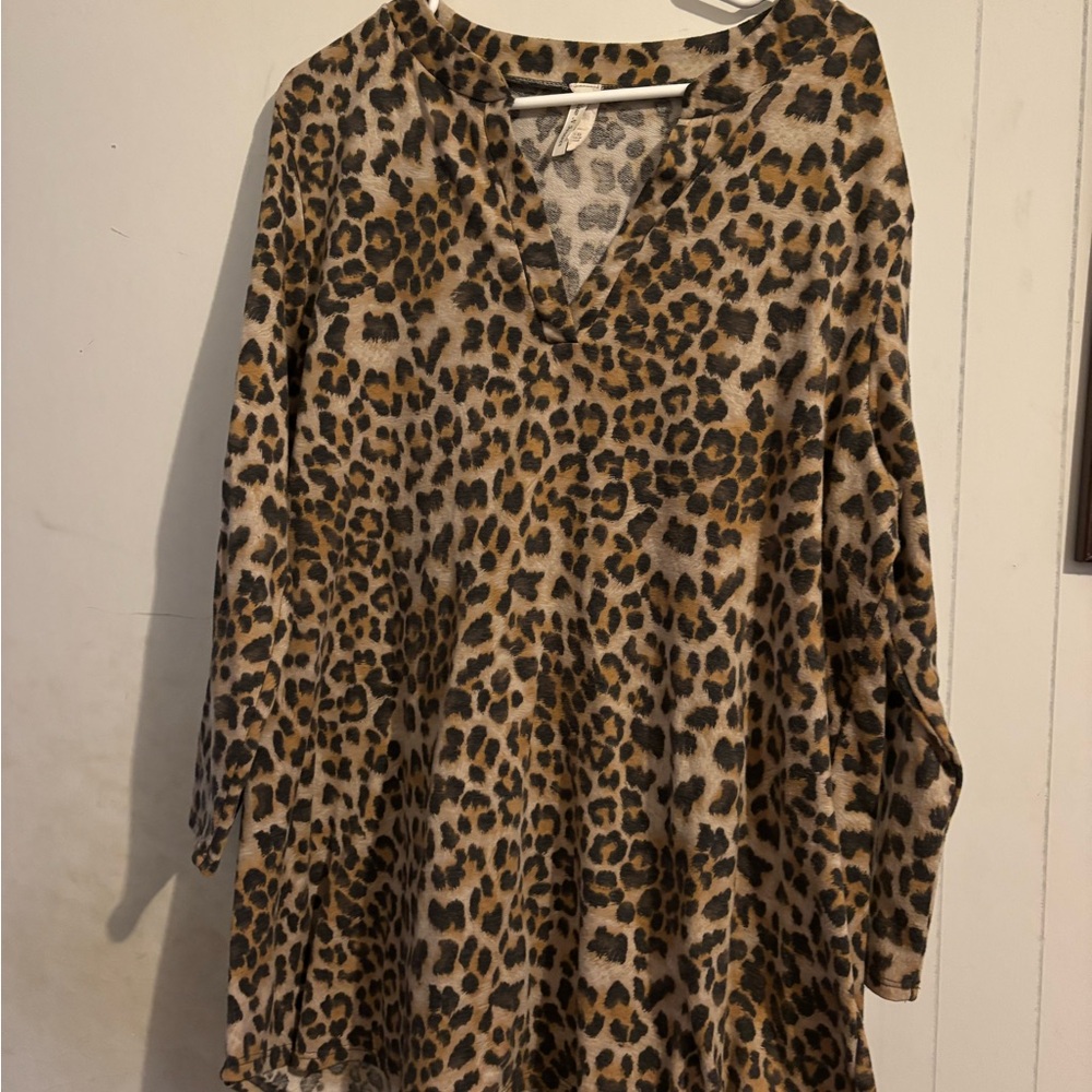 Leopard Print V-Neck Women's Top